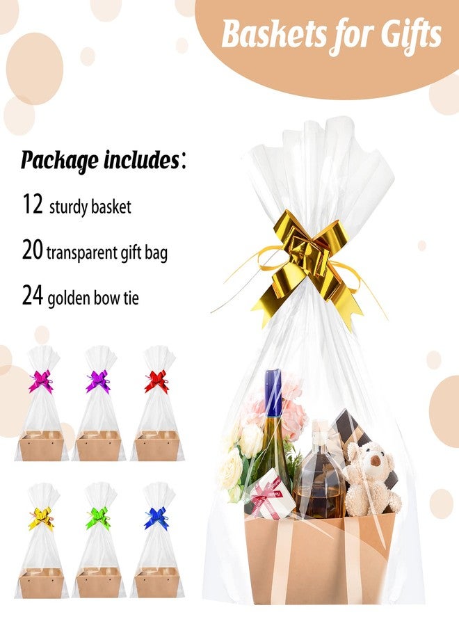 تيلينغ مجموعة تيلينج من 56 سلة هدايا كبيرة لعيد الميلاد، مقاس 11×7.1×5.5 بوصة، سلال هدايا فارغة قابلة للتعبئة، مزودة بمقابض، أكياس سيلوفان شفافة، شرائط سحب، صناديق هدايا لتوزيعات حفلات عيد الميلاد وتغليف الهدايا - Image 4